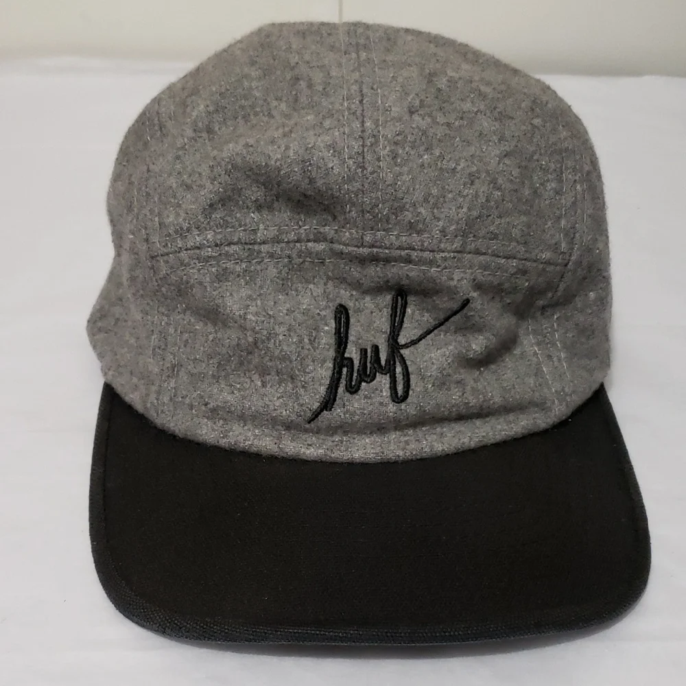 HUF Wool Blend Script Activities Gray and Black Cap‎